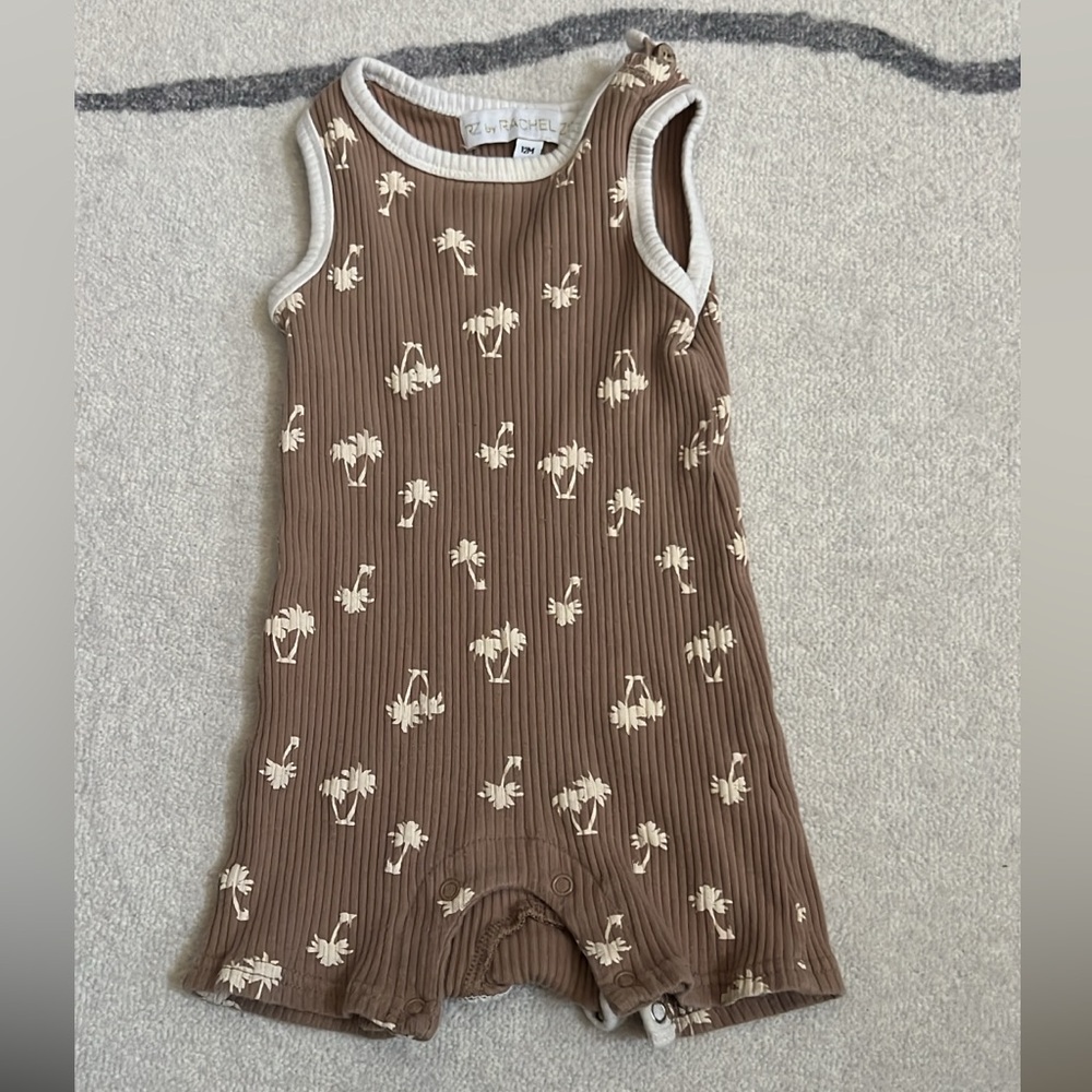 Brown Sleeveless Kids Romper